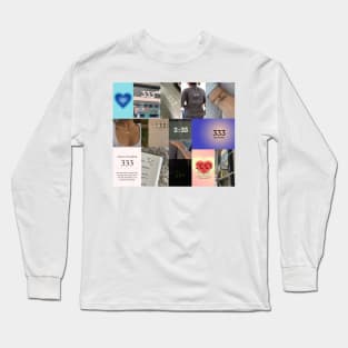 333 angel number aesthetic collage Long Sleeve T-Shirt